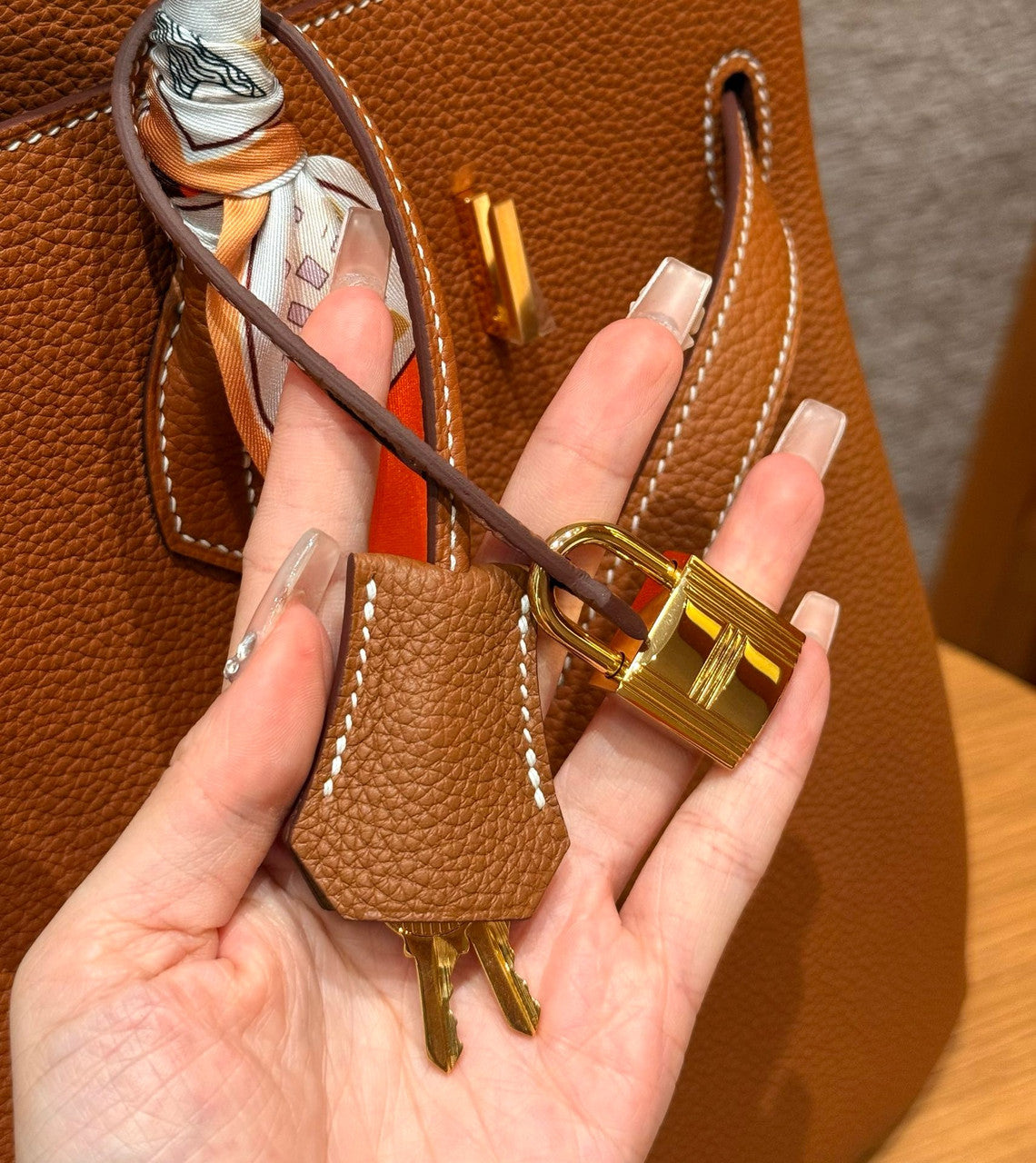 Hermes Toffee Birkin 40 Togo leather