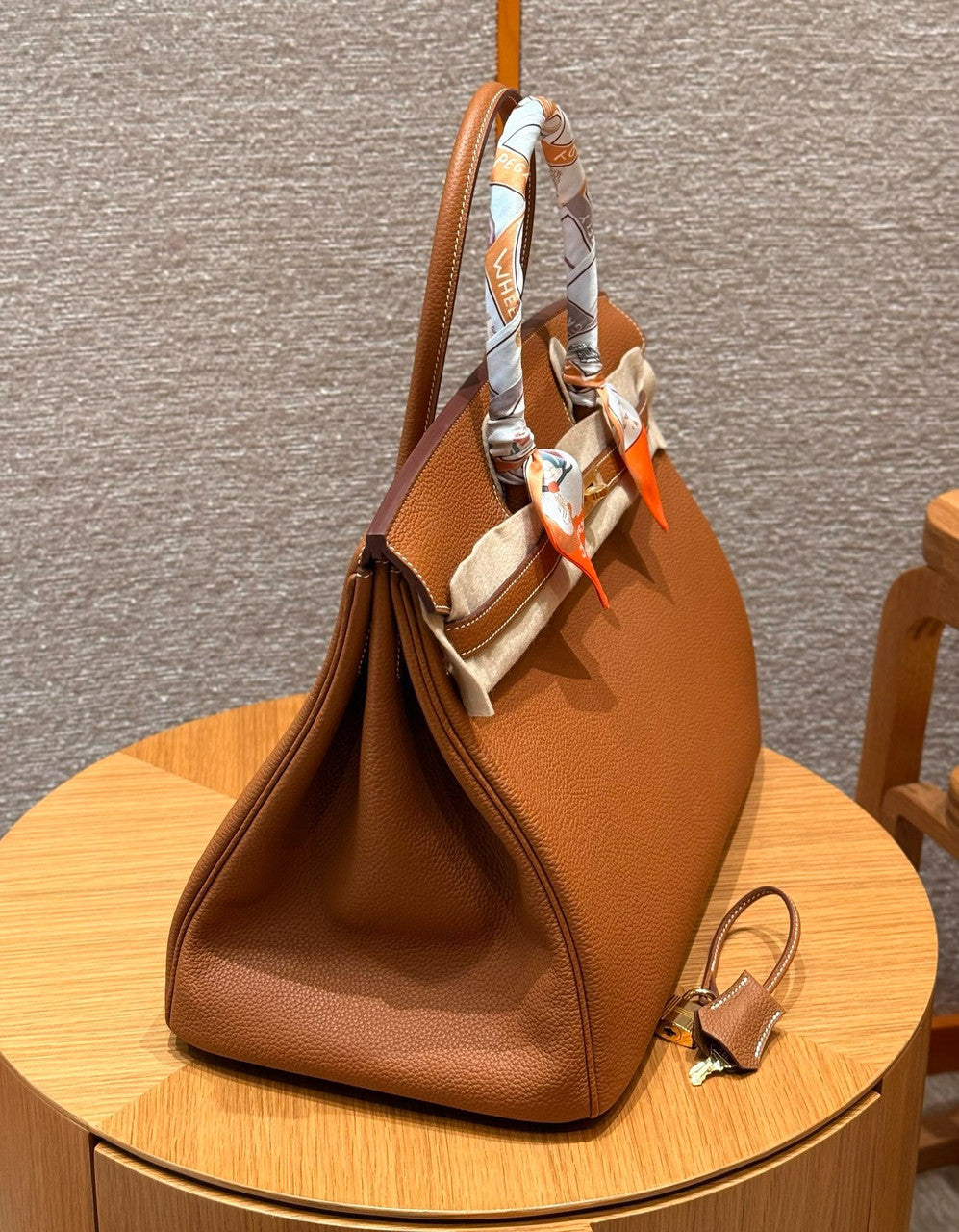 Hermes Toffee Birkin 40 Togo leather