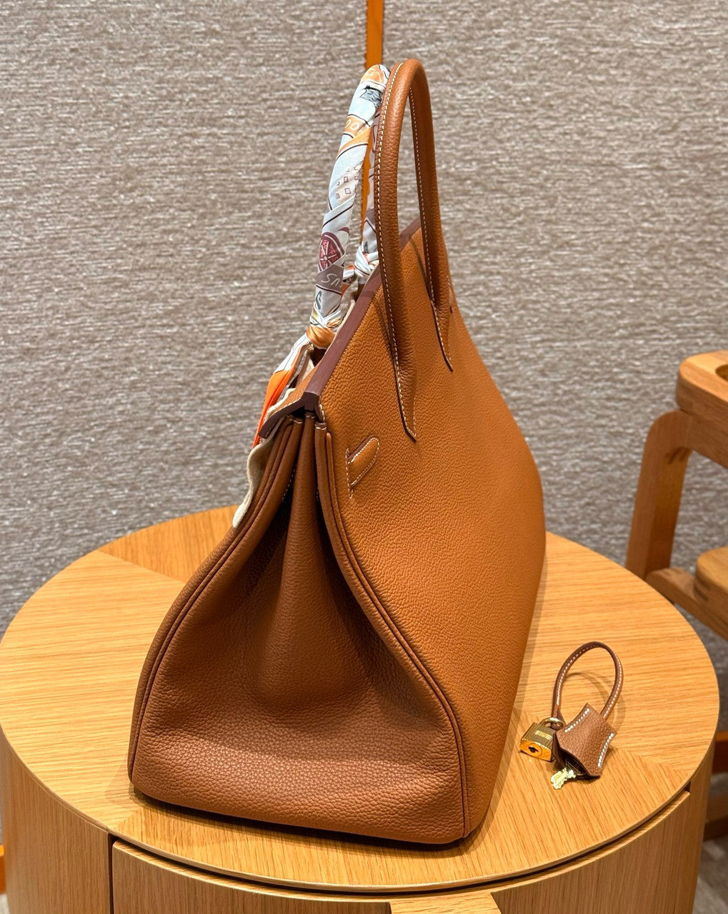 Hermes Toffee Birkin 40 Togo leather
