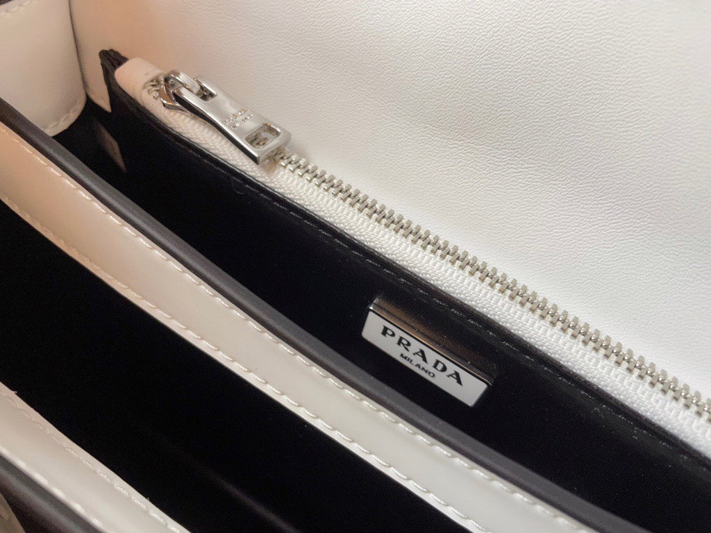 Prada Emblème brushed-leather bag White