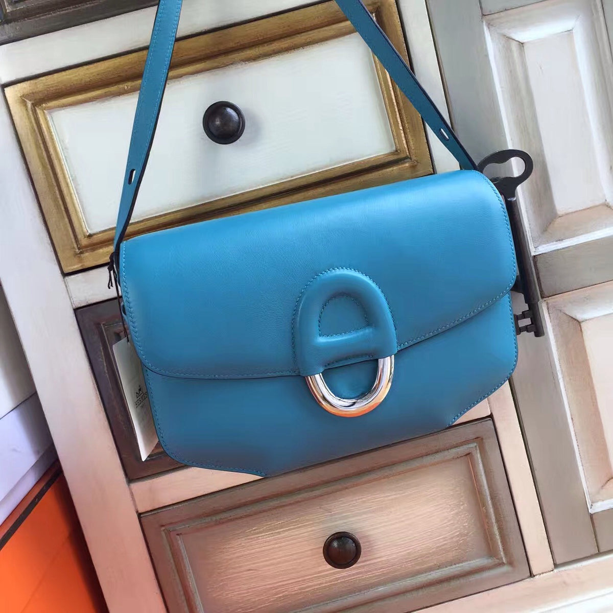 Hermes Cherche-Midi 25 Turquoise