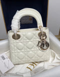 Christian Dior Mini Lady Dior Bag White Saddle Cannage Lambskin 2024