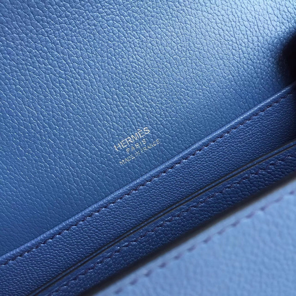 Hermes R2 Blue Agate Evercolor Calfskin Mini Roulis Bag(New Color)