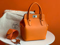 Hermes 20cm Toolbox Bag Orange Swift Calf Leather