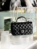 CHANEL FALL-WINTER 2024/25   MINI PATENT CLASSIC HANDBAG WITH TOP HANDLE