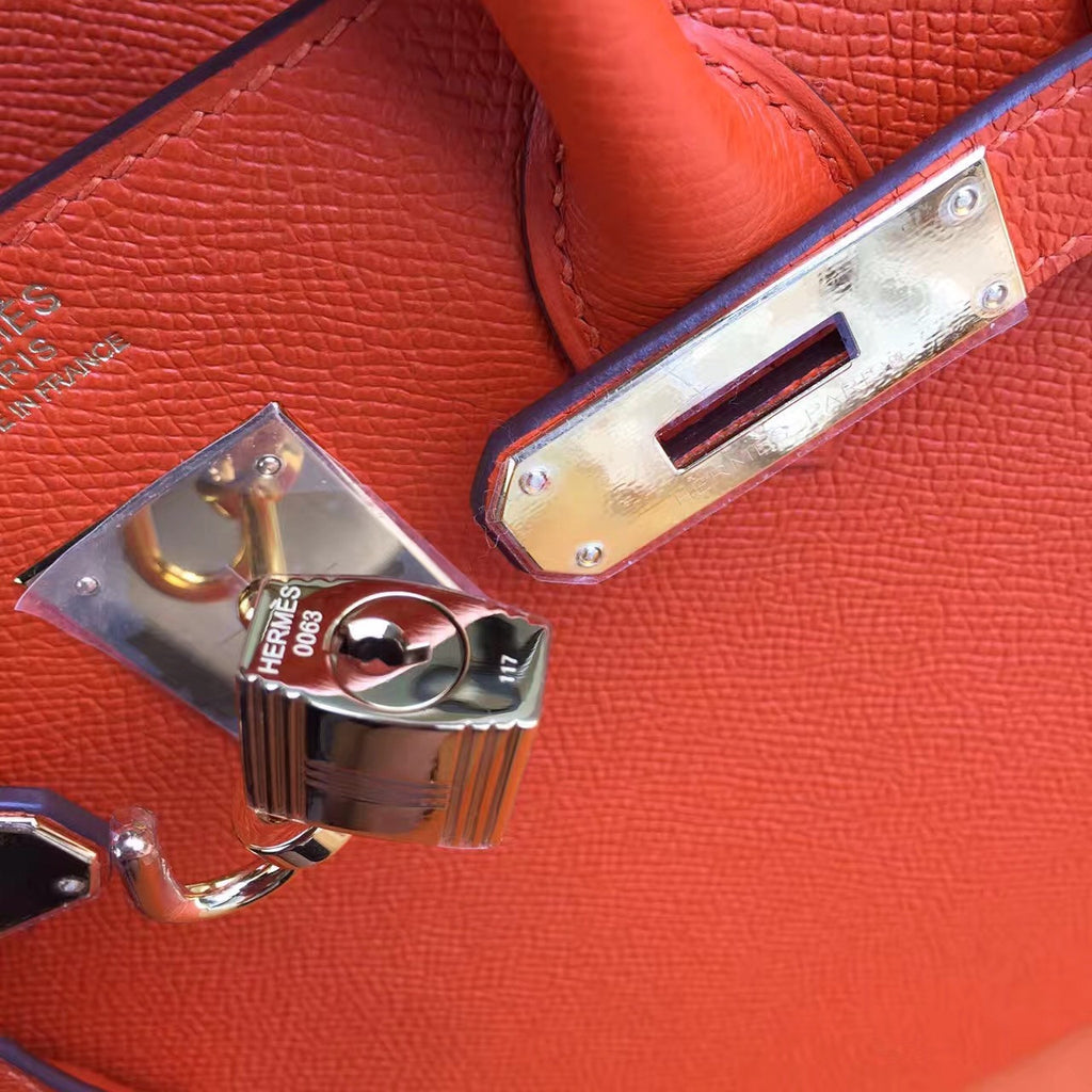 Hermes Orange Birkin Bag 30cm Epsom Gold Hardware