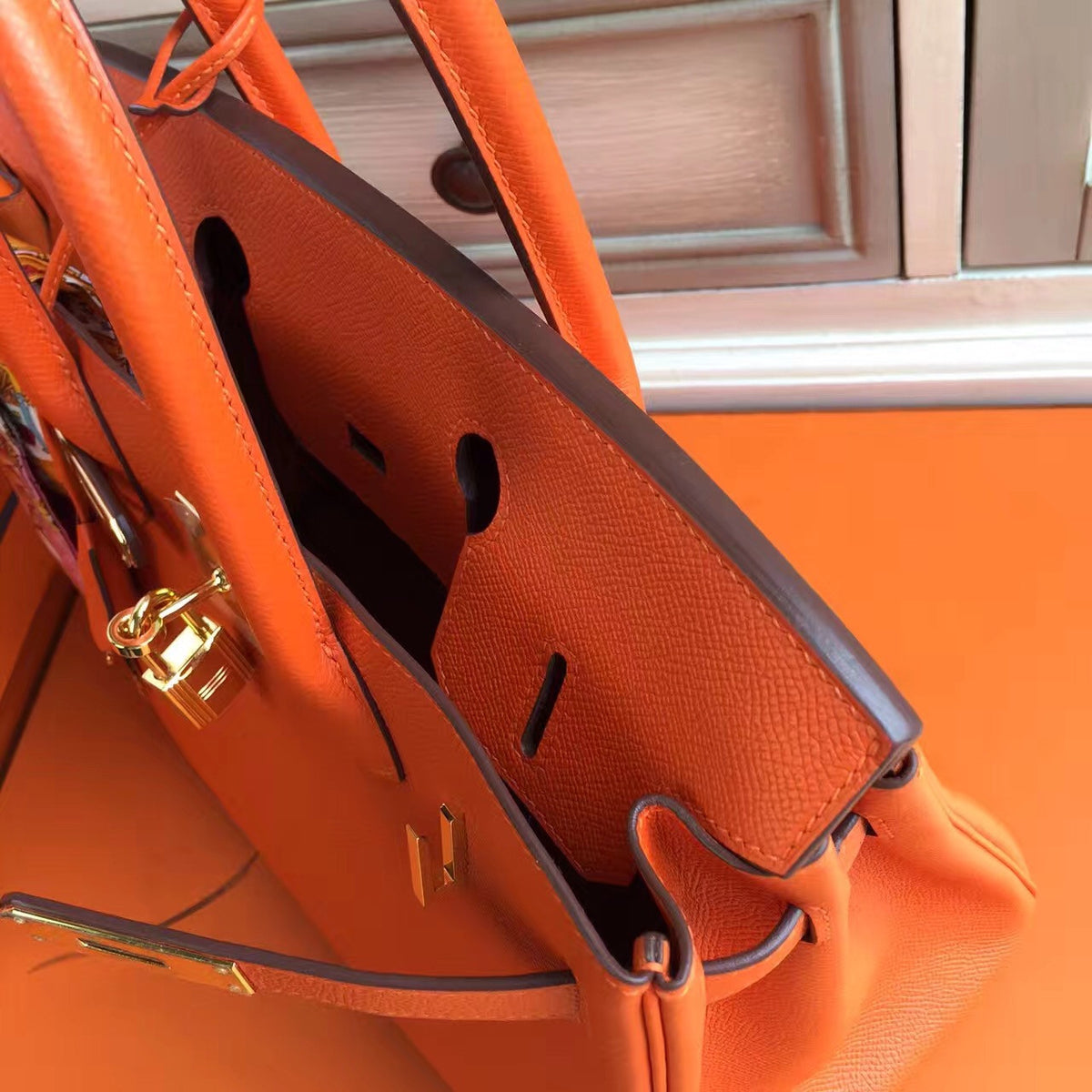 Hermes Orange Birkin Bag 30cm Epsom Gold Hardware