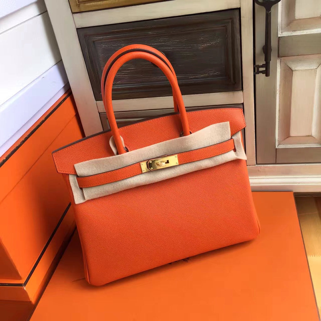 Hermes Orange Birkin Bag 30cm Epsom Gold Hardware