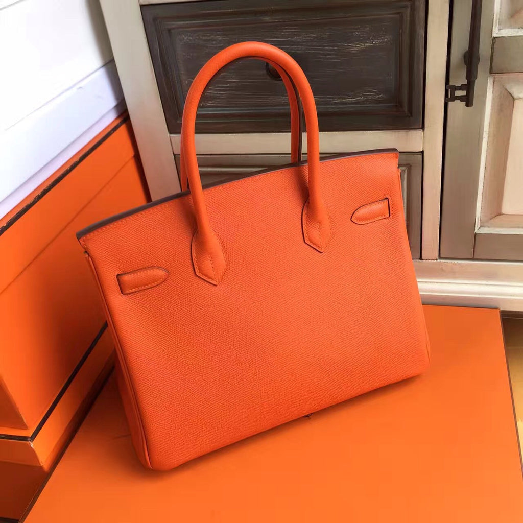 Hermes Orange Birkin Bag 30cm Epsom Gold Hardware