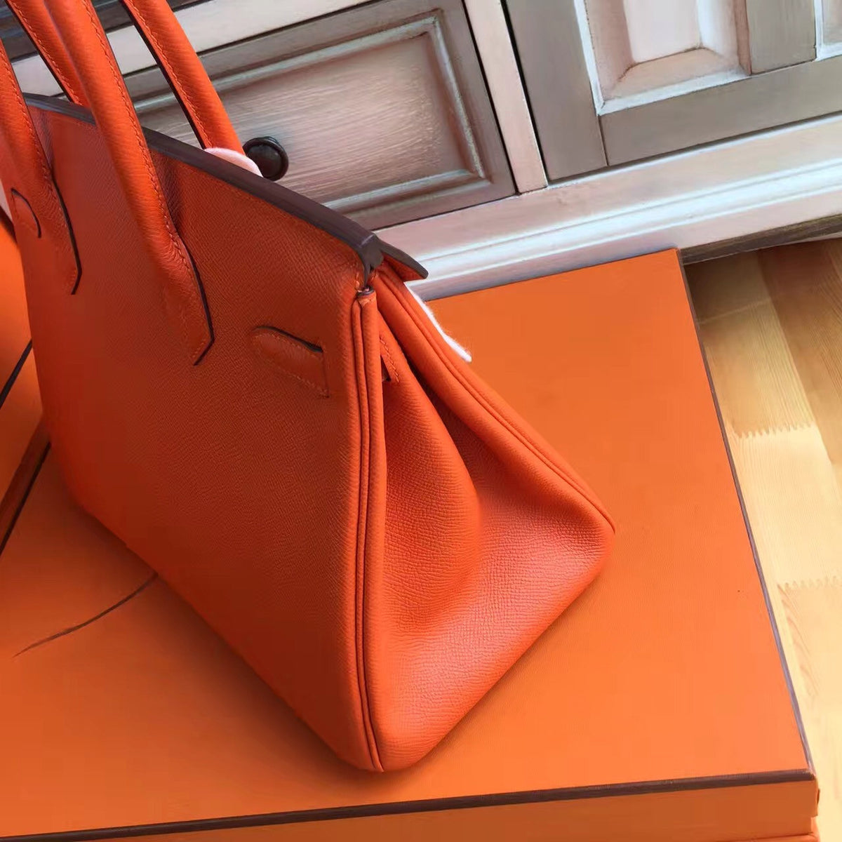 Hermes Orange Birkin Bag 30cm Epsom Gold Hardware