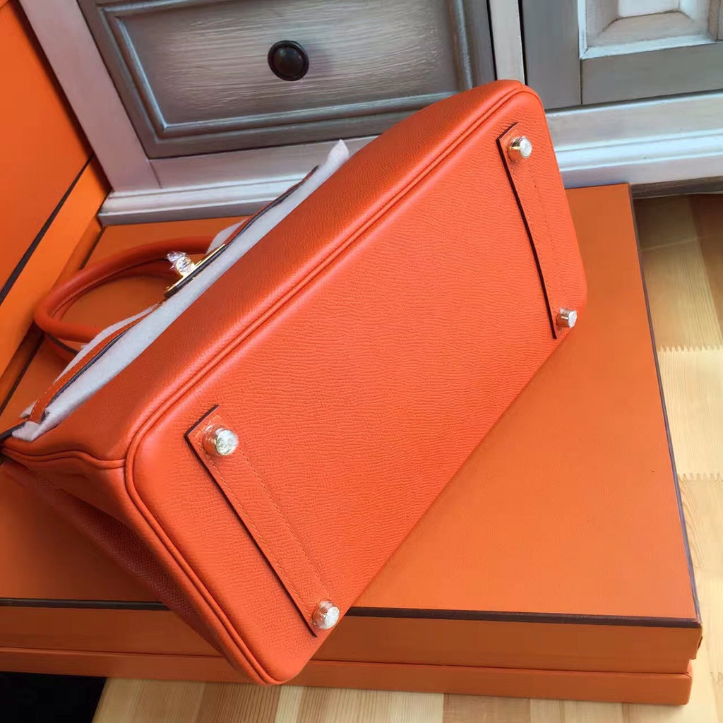 Hermes Orange Birkin Bag 30cm Epsom Gold Hardware