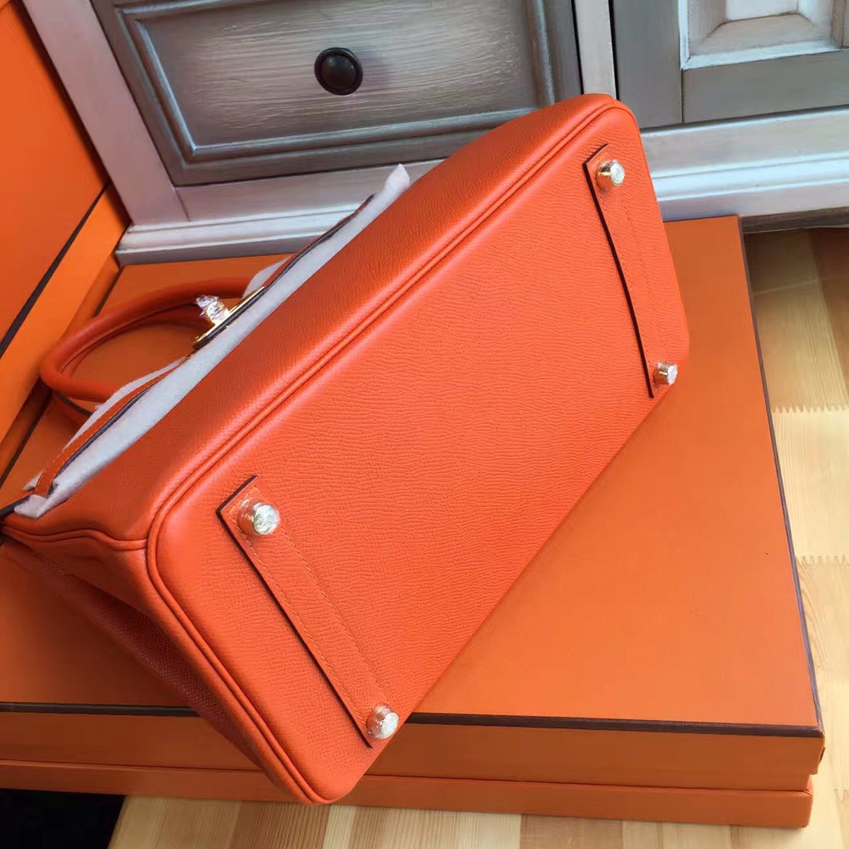 Hermes Orange Birkin Bag 30cm Epsom Gold Hardware