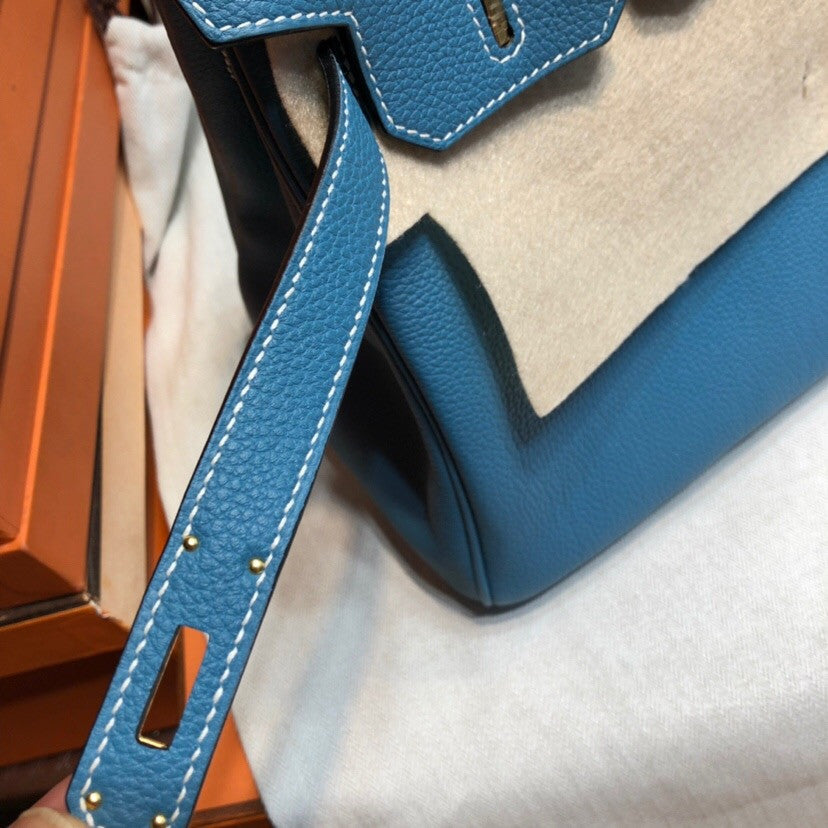 Hermès Blue Jean Birkin 30 cm Togo Leather Gold Hardware