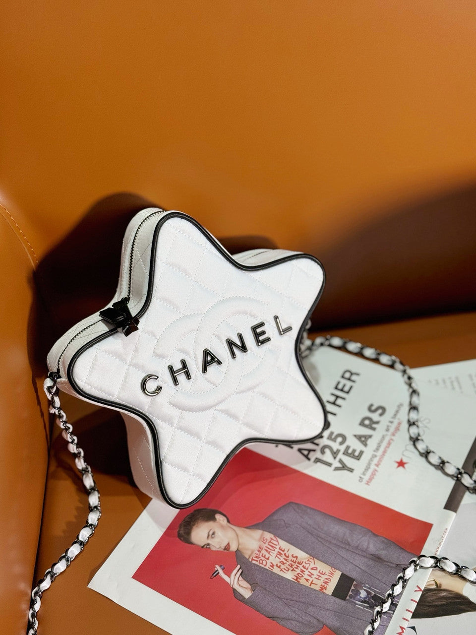 CHANEL STAR HAND BAG WHITE