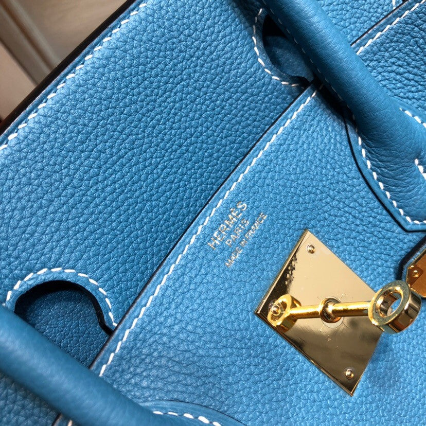 Hermès Blue Jean Birkin 30 cm Togo Leather Gold Hardware