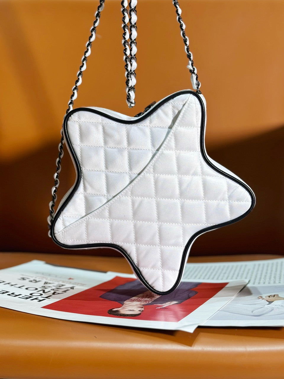 CHANEL STAR HAND BAG WHITE
