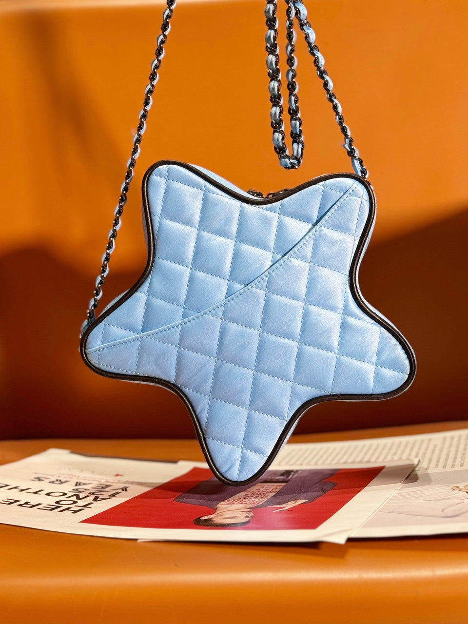 CHANEL STAR HAND BAG BLUE