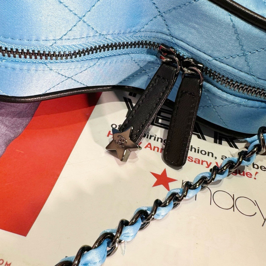 CHANEL STAR HAND BAG BLUE