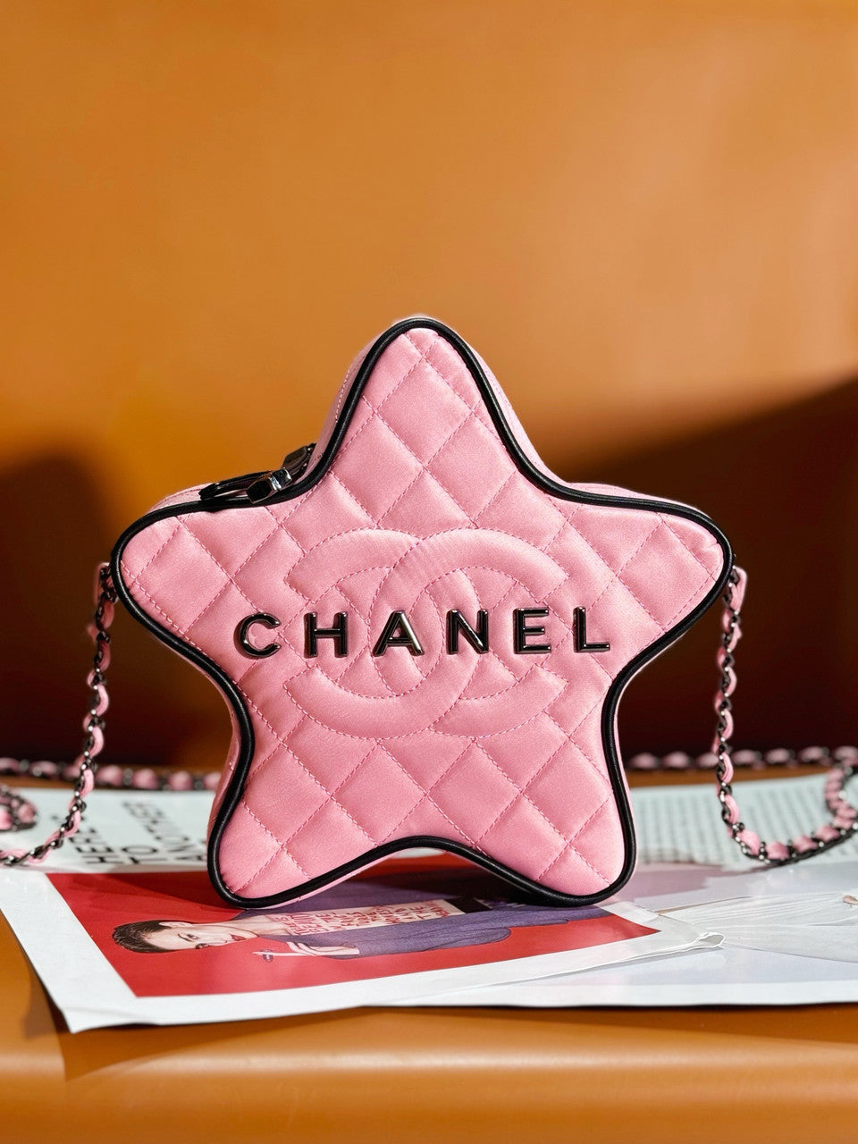 CHANEL STAR HAND BAG PINK