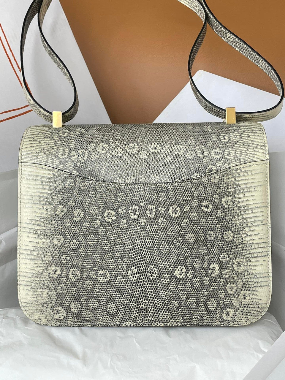 Hermes Constance 24 Ombre Lizard Gold Hardware