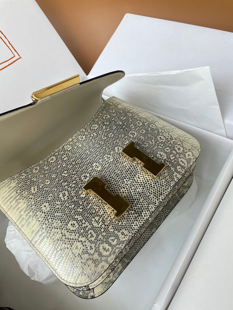 Hermes Constance 24 Ombre Lizard Gold Hardware