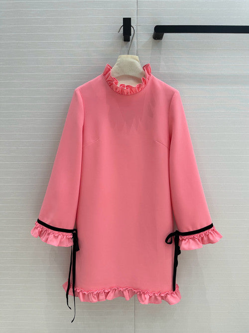 VALENTINO CREPE COUTURE SHORT DRESS PINK