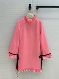 VALENTINO CREPE COUTURE SHORT DRESS PINK