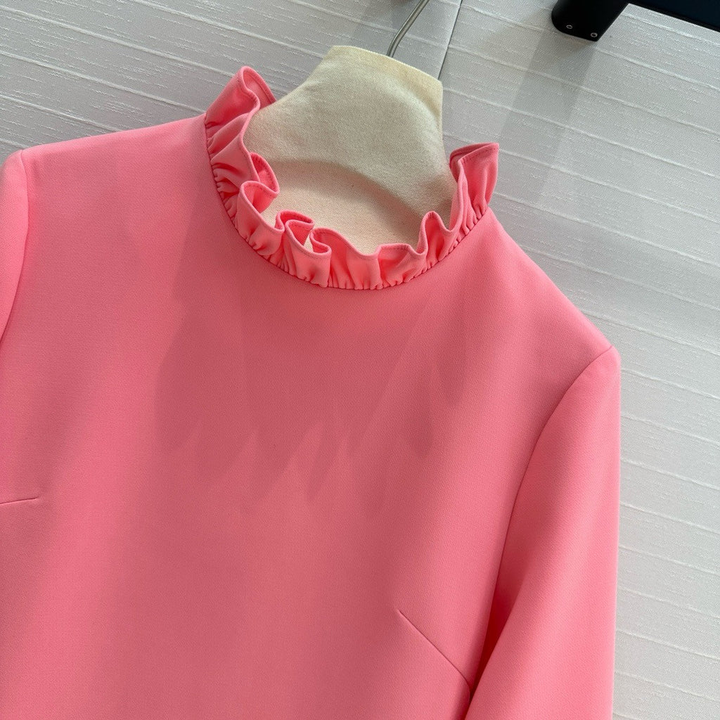 VALENTINO CREPE COUTURE SHORT DRESS PINK
