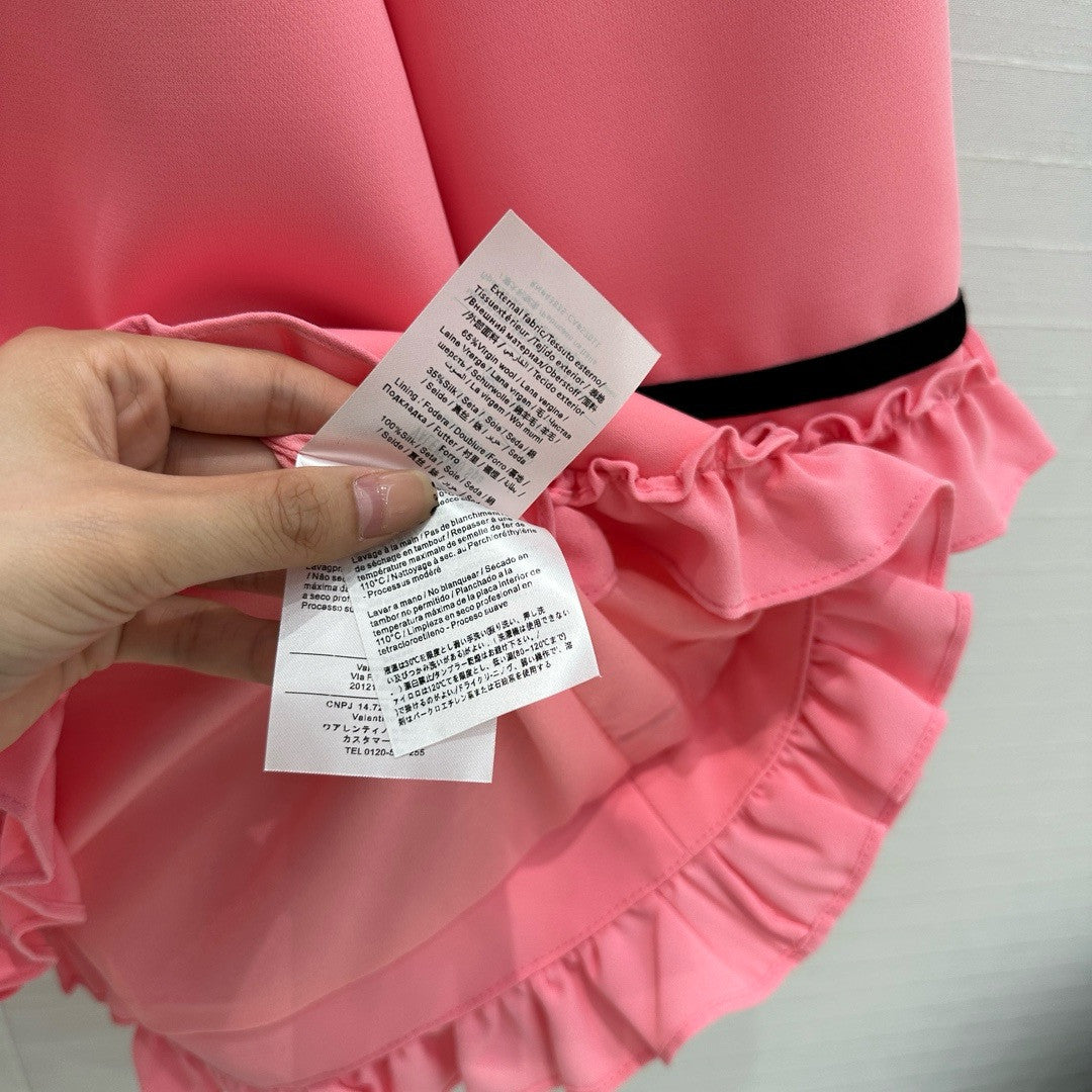 VALENTINO CREPE COUTURE SHORT DRESS PINK