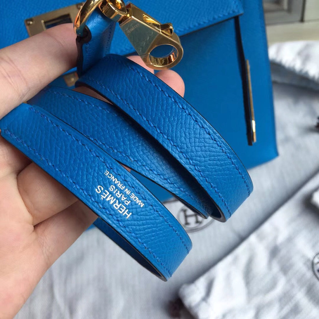 Hermes B3 Bleu Zanzibar Kelly 28 cm Epsom Palladium Hardware