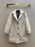 Louis Vuitton 1AAK67 REVERSIBLE MONOGRAM JACQUARD COAT WHITE