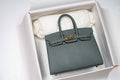 Hermes Birkin 25 Sellier Vert Amande  Madame Grain Gold Hardware