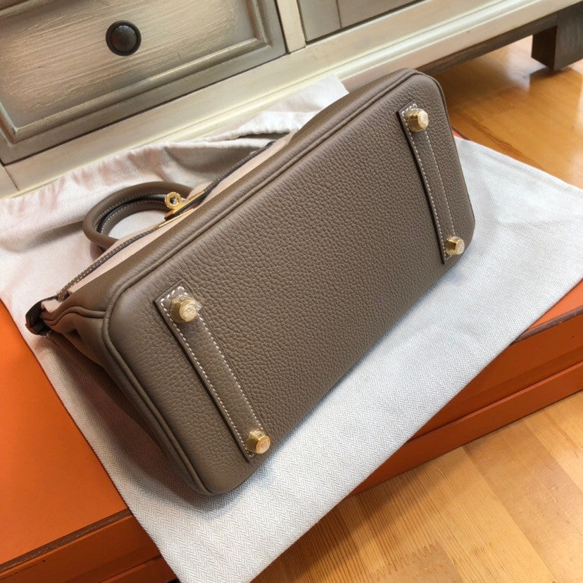 Hermes 18 Etoupe Birkin 25 Togo leather Gold Hardware