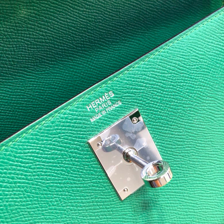 Hermès U4 Vert vertigao Kelly 32 Epsom Palladium Hardware