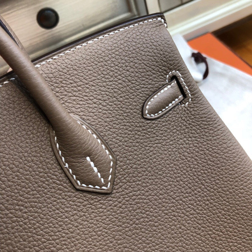 Hermes 18 Etoupe Birkin 25 Togo leather Gold Hardware