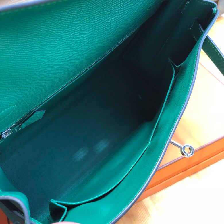 Hermès U4 Vert vertigao Kelly 32 Epsom Palladium Hardware