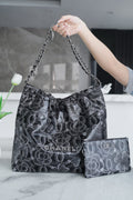 CHANEL Limited Edition Camilia 22 SMALL HANDBAG WHITE SILVER LOGO