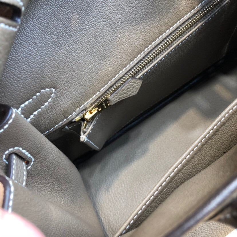 Hermes 18 Etoupe Birkin 25 Togo leather Gold Hardware