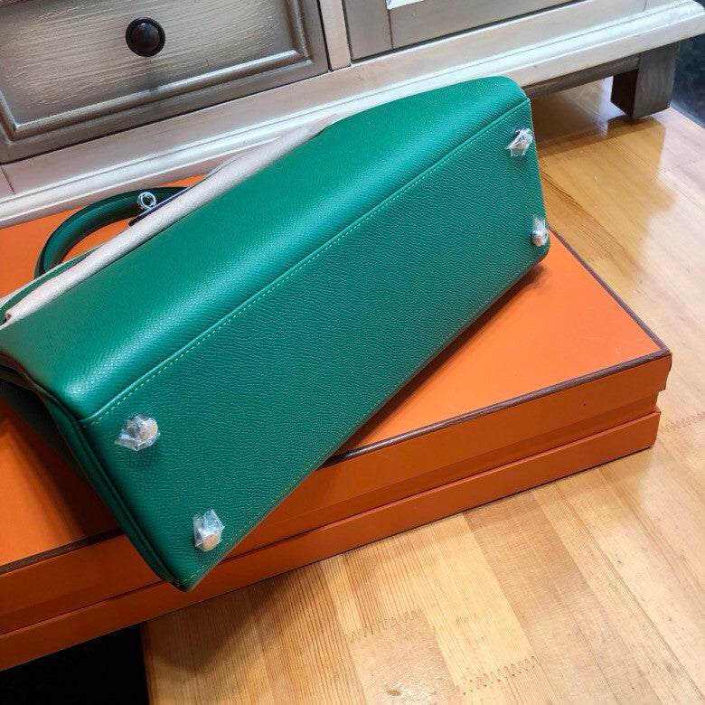 Hermès U4 Vert vertigao Kelly 32 Epsom Palladium Hardware