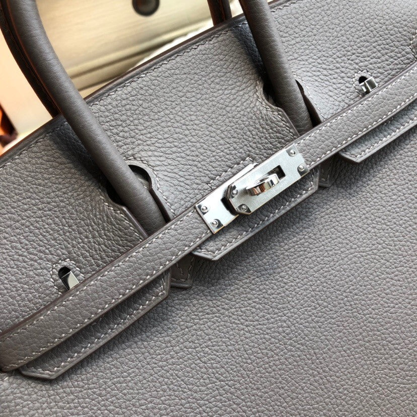 Hermes 81 Gris Tourterelle Birkin 25cm Togo Palladium Hardware