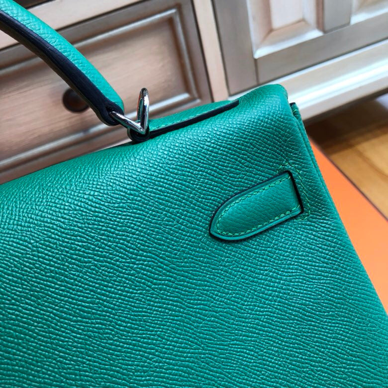 Hermès U4 Vert vertigao Kelly 32 Epsom Palladium Hardware