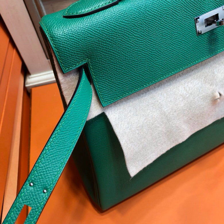Hermès U4 Vert vertigao Kelly 32 Epsom Palladium Hardware