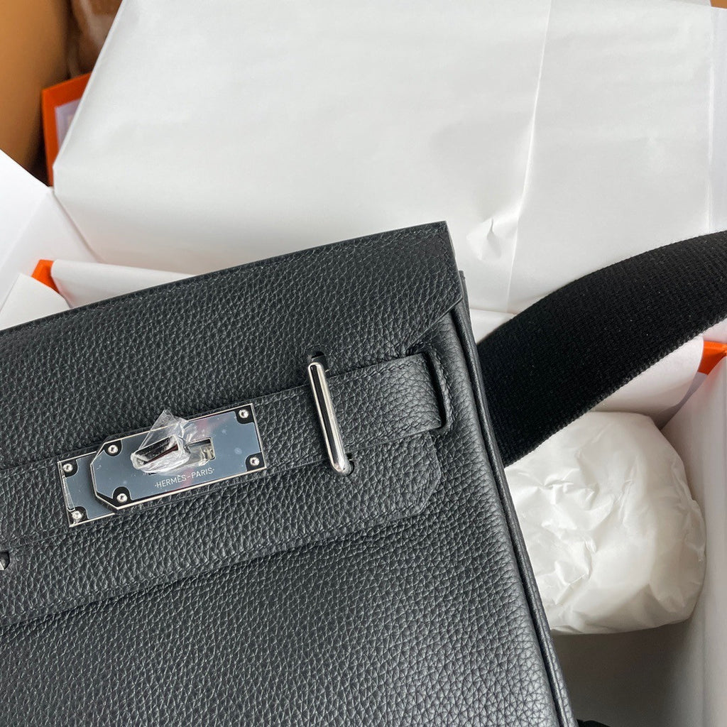 Hermes Kelly HAC A Dos Bag Black Togo Leather Palladium Hardware 2022