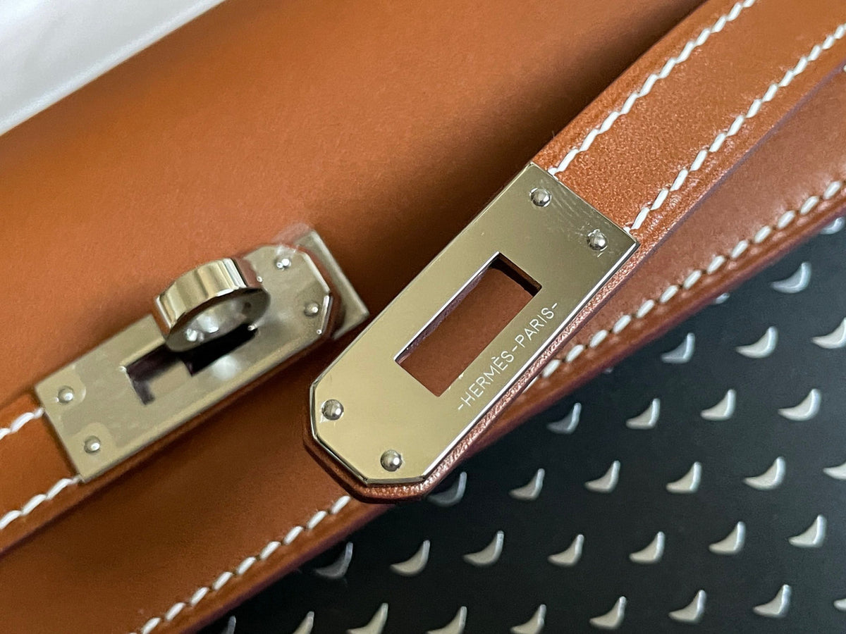 Hermès Limited Edition Kelly 22cm Wood Palladium Hardware Online Exclusives