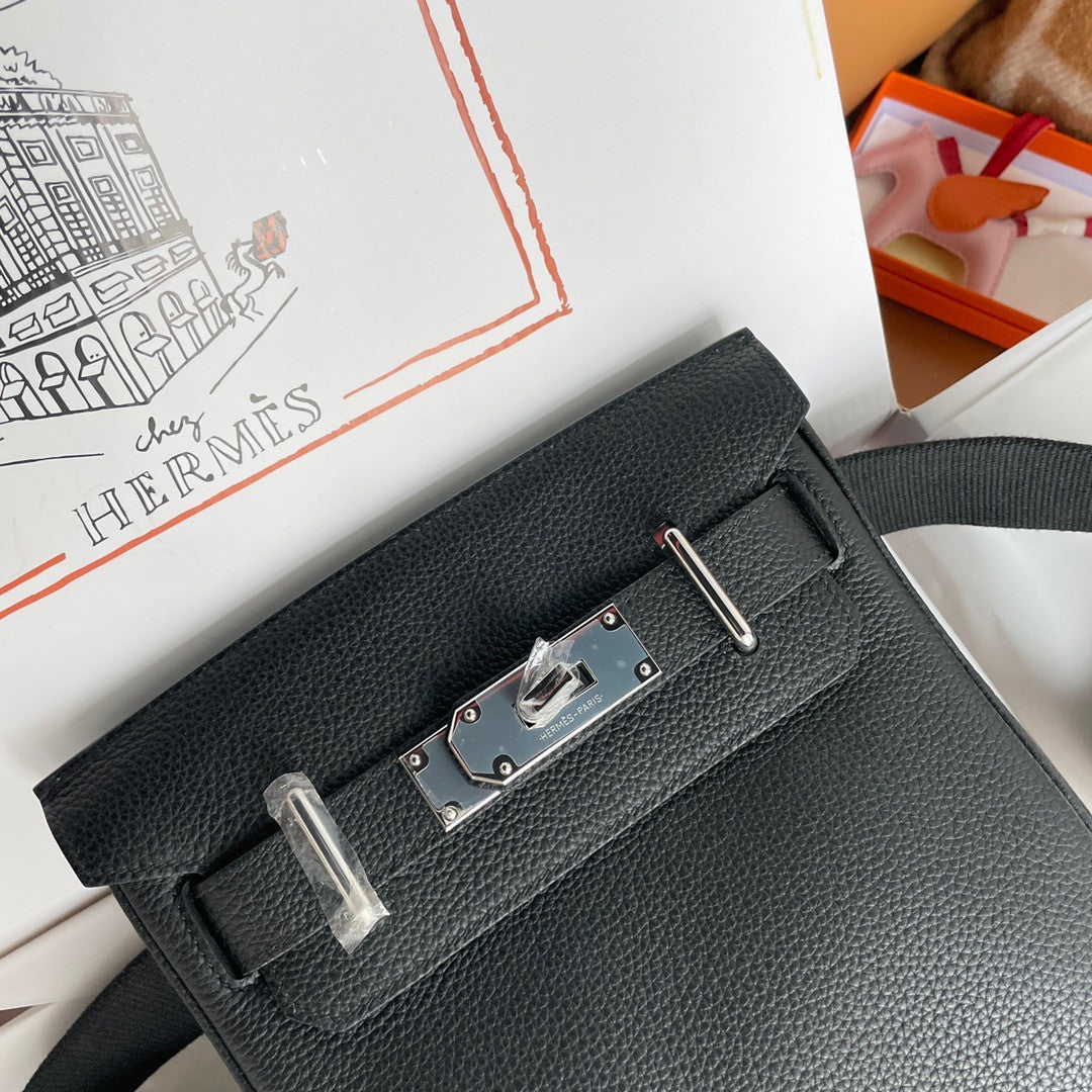 Hermes Kelly HAC A Dos Bag Black Togo Leather Palladium Hardware 2022