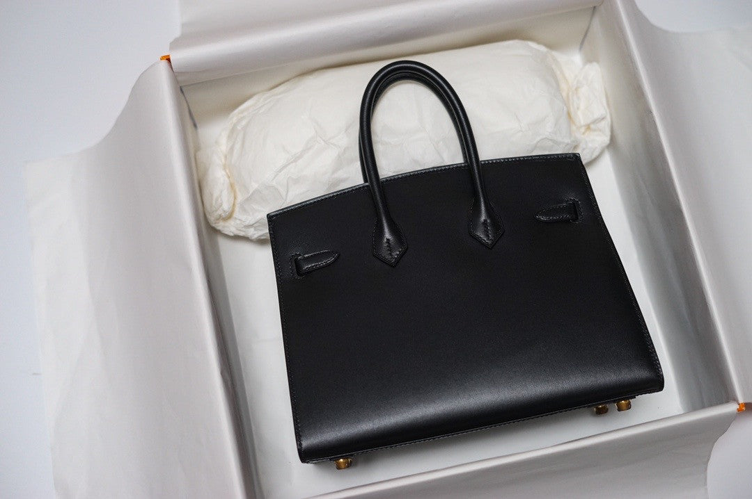Hermes Birkin 25 Sellier Box Leather Gold Hardware