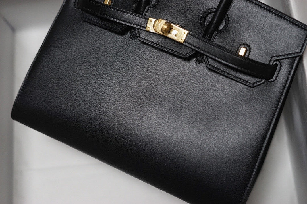 Hermes Birkin 25 Sellier Box Leather Gold Hardware