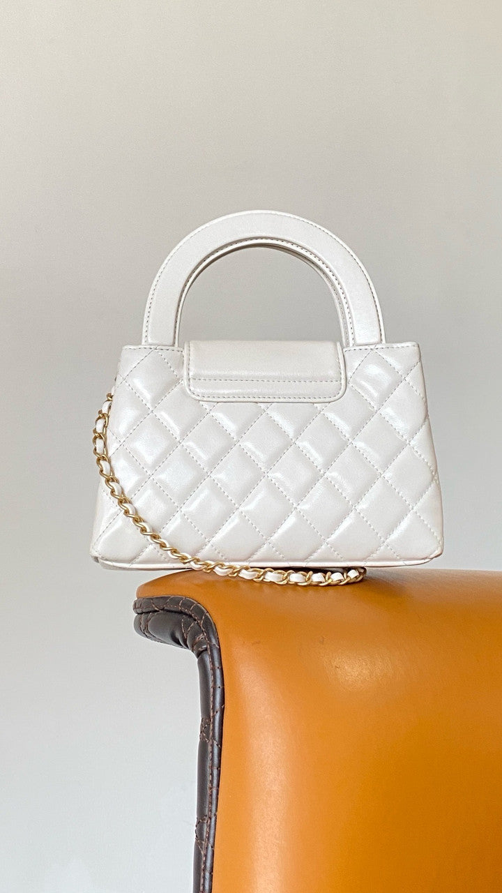 Chanel Kelly Mini Shopping Bag White