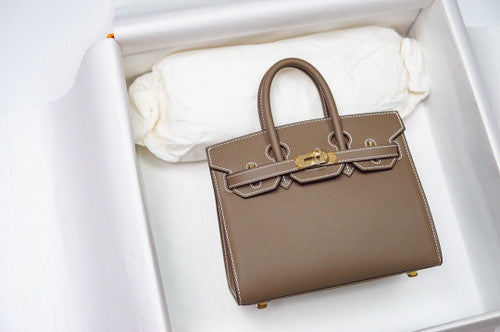 [Exclusive] Hermes Etoupe  Birkin 20cm Epsom Gold Hardware