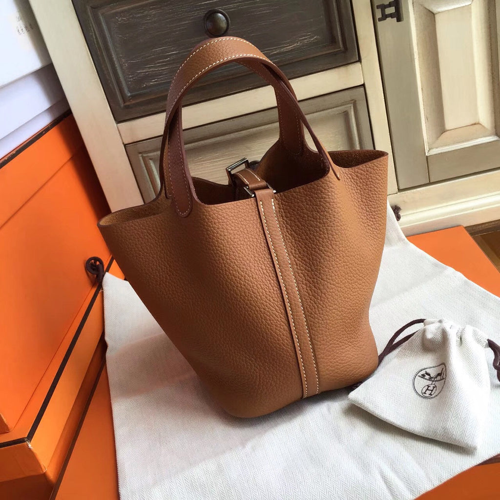 Hermes Gold Picotin Lock 18 Togo Leather Bag